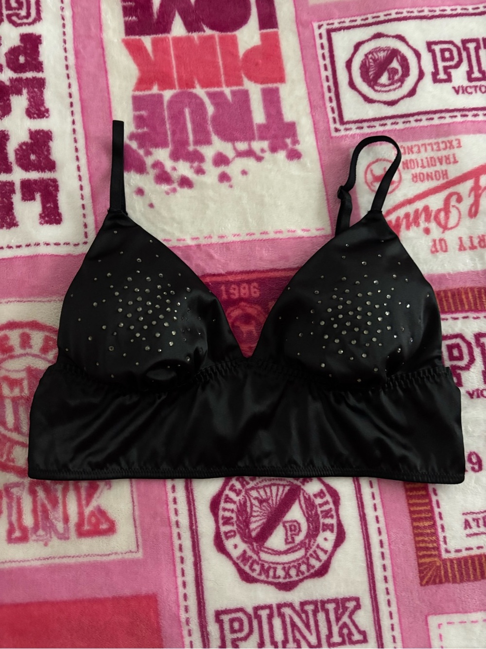 Victoria's Secret PINK Black and purple Bralette bundle!!